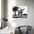 thumbnail image 3 of Nawypu  Animal Canvas Wall Art Black and White Texas Longhorn Pictures Highland Cattle Canvas Painting Prints for Living Room Farmhouse Cabin decor, 3 of 4