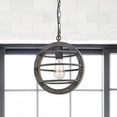 thumbnail image 5 of Vintage Industrial Oak Wood and Metal Pendant Light, Antiqued Metal, 5 of 9