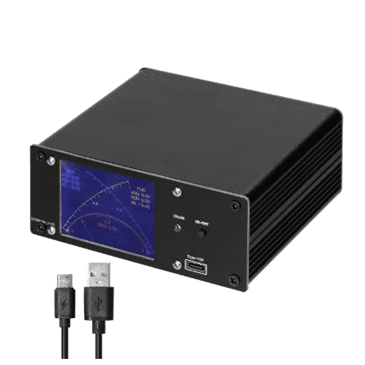 Full Touchscreen Shortwave Power Meter Standing-Waves Meter with over Voltage Standing Waves Ratio Alarm AVG Time Adj,1 x SWR Meter 1 x Type-C Cable,Black