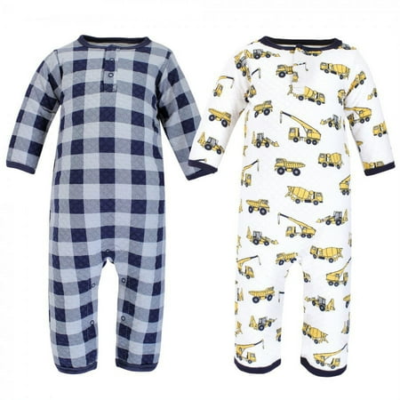 UPC: 0660168190274 | Hudson Baby Infant Boy Premium Quilted Coveralls Construction 18-24 Months