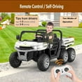 thumbnail image 4 of Lumiparty 24V Electric Powered Ride-on Dump Truck for Kids, 2-Seater Child Toy Truck with 6 Wheels 4WD, Remote Control, Parent Control & Music, White, 4 of 7