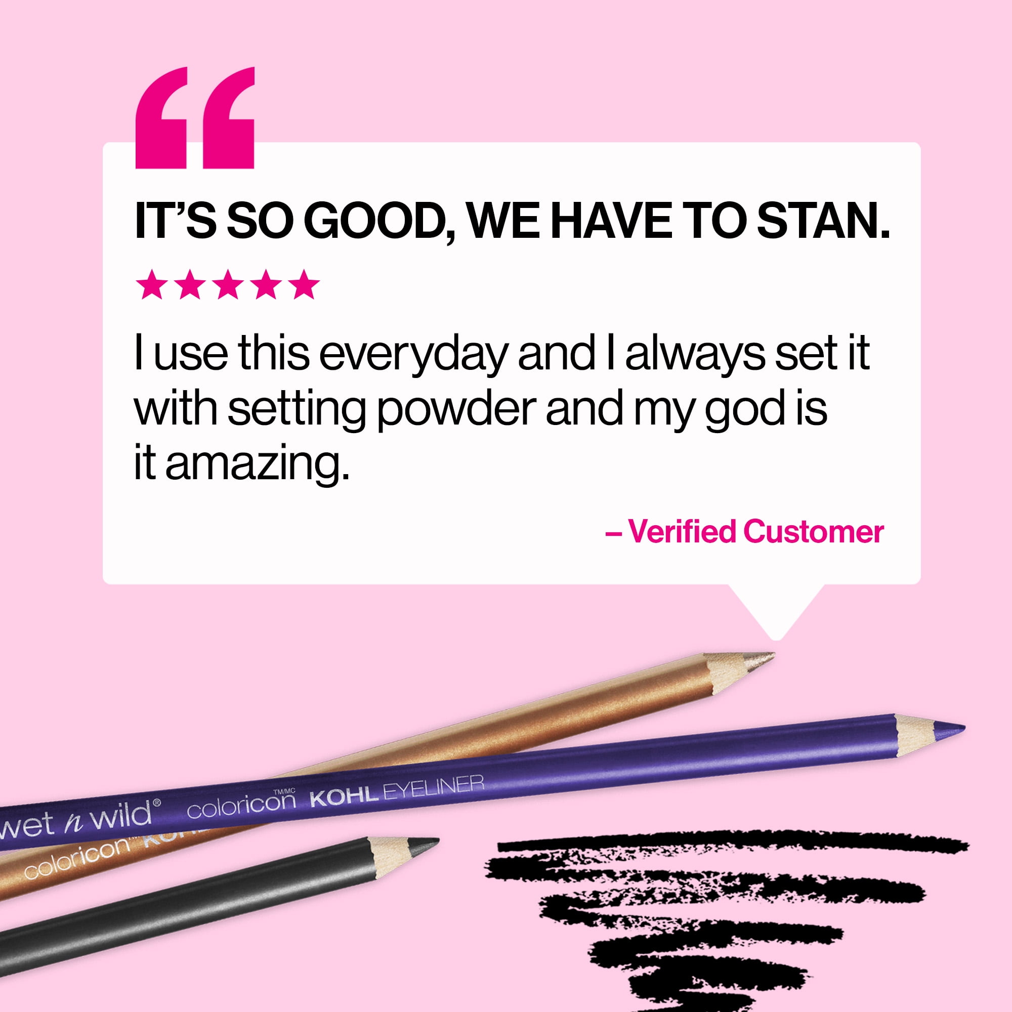 (12 pack) Wet n Wild Color Icon, Lightweight Kohl Eyeliner Pencil, Baby's Got Black, 0.04 oz