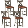 thumbnail image 1 of Costway 4 PCS 24" Counter Height Stools Bar Stools with Faux Leather Upholstered Seat, 1 of 8