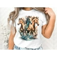 thumbnail image 2 of Running Crazy Wild Horses Gift Teenage Girls Boys Men Women T-Shirt Cool Wild Horses Animal Birthday Holiday Presents Tshirt, 2 of 9