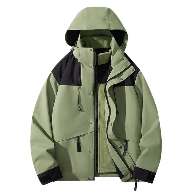 Up to 35% off Women's Sports Outdoor Hard Shell Jacket Outdoor Mountaineering Riding Windproof Punching Ndbuld Jacket Warm Removable Hat Mountaineering Thin Jacket