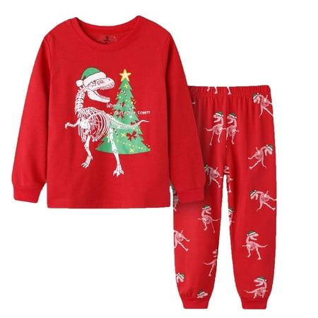 

Trendy Set for Kids Toddler Boys Girls Pajamas Cotton Long Sleeve Matching Holiday Dressy Soft Tracksuit Casual Outfits New Cute Dailywear Elastic Waist Gifts Stretch Outfits