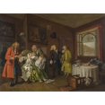 thumbnail image 2 of Hogarth, William 32x25 Gold Ornate Wood Framed with Double Matting Museum Art Print Titled - Marriage A la Mode 6 The Ladys Death, 2 of 4