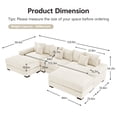 thumbnail image 4 of FFH 130" Oversized Sectional Sofa, Modern U-Shaped Modular Sectional Couches for Living Room, 3-Seater Cloud Sofa with Deep Seat and Movable Ottoman, Corduroy Upholstery Beige, 4 of 16
