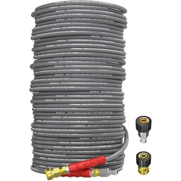 Heliwoo 150FT Pressure Washer Hose 4200PSI 1/4 Inch Kink Resistant Power Washer Extension Hose, Flexible Heavy Duty Replacement Hose, Compatible with M22 14mm Fittings, High Tensile Wire Braid