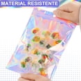 thumbnail image 4 of 100 Pcs Bolsas Reutilizables para Dulces,Antiolores y con Ventana Transparente,Bolsas Holográficas Resellables para Snacks,Galletas y Joyas,Envolviendo Regalos(15 x 22 cm), 4 of 4