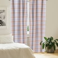thumbnail image 3 of Ambesonne Plaid 4-Panel Curtains, Soft Stripes in Check Pattern, 56"x84", Lavender and Burnt Sienna, 3 of 4