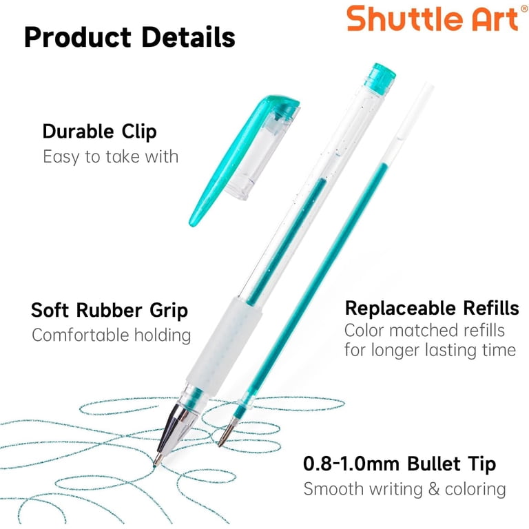Shuttle Art Glitter Gel Pens, 80 Colors with Refills photo 8