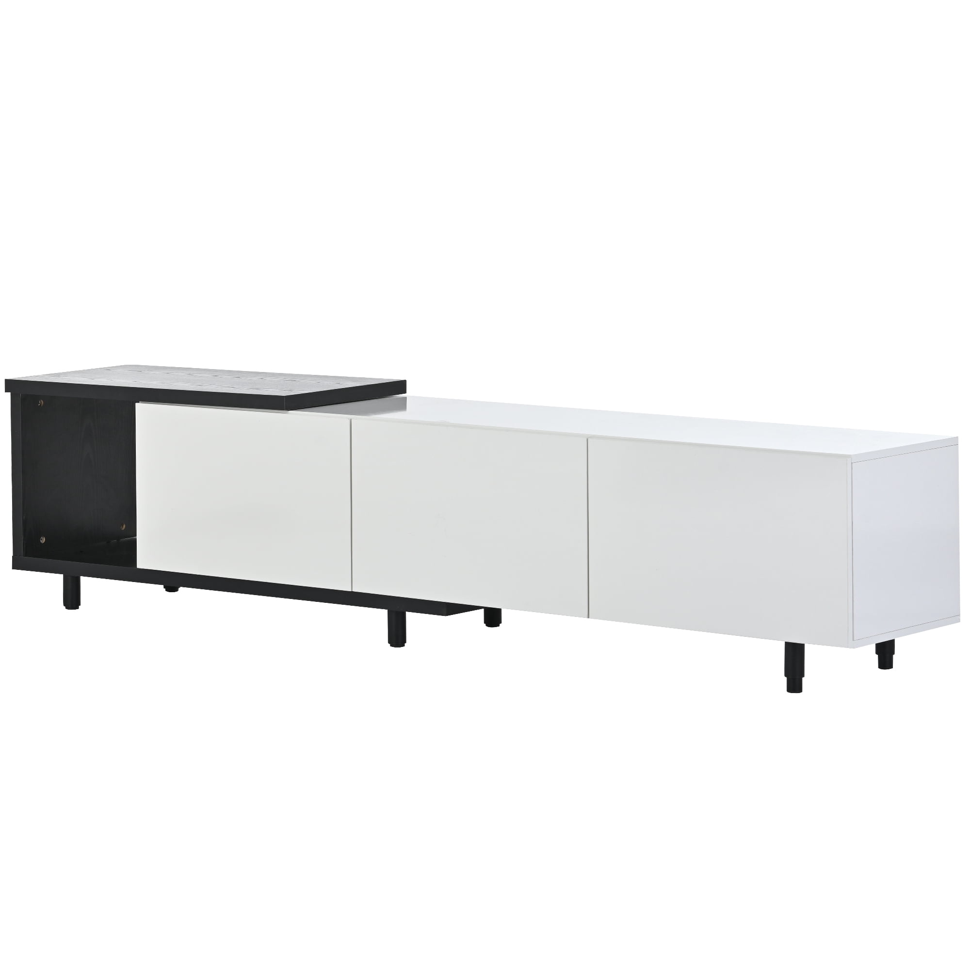 Euroco Modern Extendable Coffee Table with Storage Drawers, Adjustable Length 70"–100"