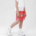 thumbnail image 4 of CPNG Children's Boys Summer Casual Shorts Chinese Flower Graphic Printed Shorts Elastic High Waist Loose Fit Shorts(Red,6-7 Years), 4 of 7