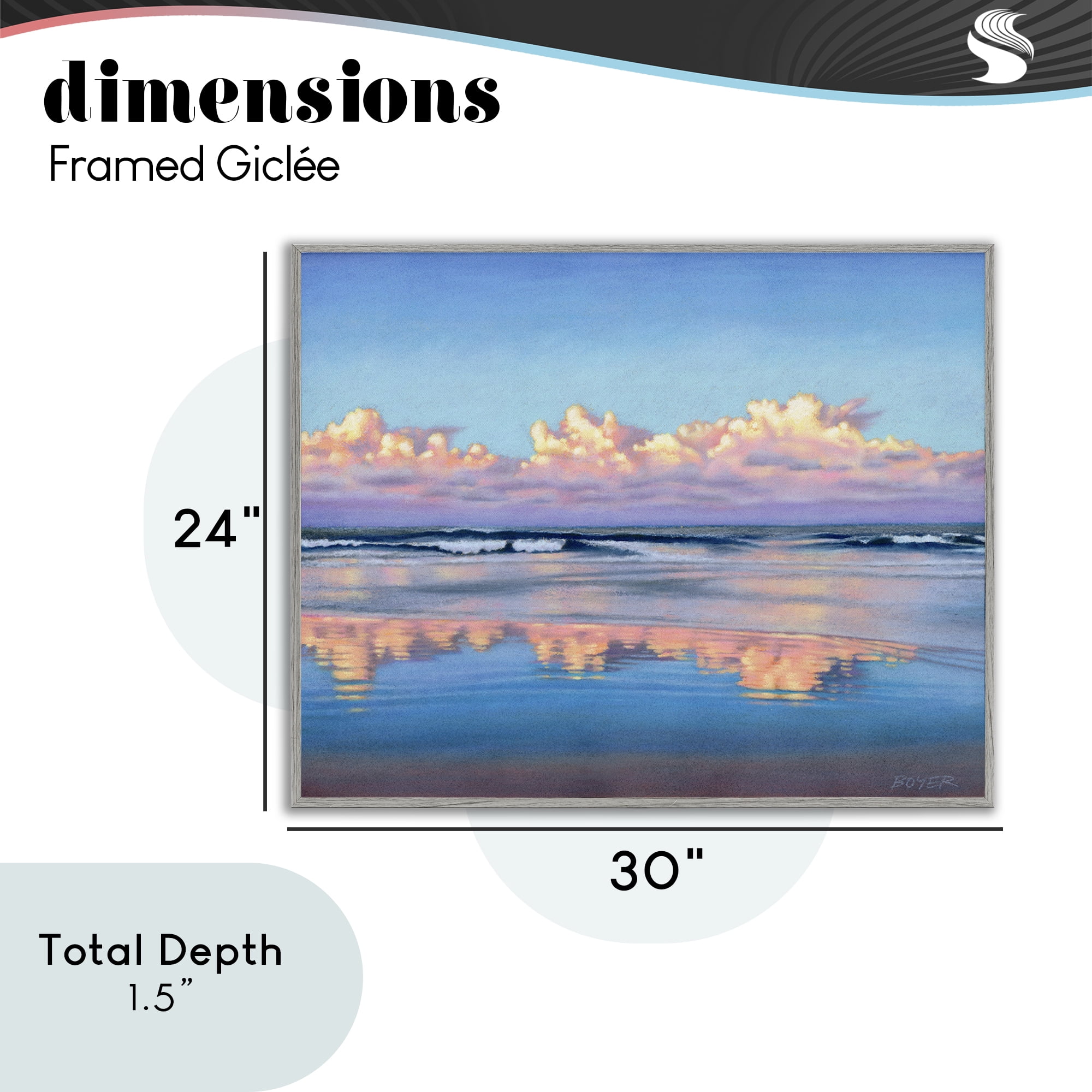 Stupell Industries Cloud Illusions Reflection Gray Framed Giclee Art, design by Susy Boyer