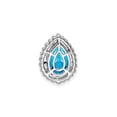 thumbnail image 4 of 14K White Gold Pear Swiss Blue Topaz Pendant, 9x6mm Beaded Edge Chain Slide, 4 of 6