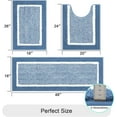 thumbnail image 3 of Findosom 3pcs Bathroom Rugs Set with U-Shaped Mat, Non Slip, Quick Drying, Ultra Soft and Water Absorbent Bath Rug Mat Carpet Machine Washable 18"x26"+18"x48"+U Shape 20"x24" Blue, 3 of 9