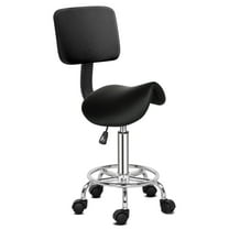 Zimtown Swivel Saddle Stool Adjustable Salon Chair Hydraulic Backrest Tattoo Massage SPA Chair Black