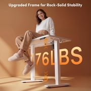 48 x 24 Inches Electric Standing Desk Adjustable Height, 3 Memory Height Settings, Sit Stand Up Desk for Home Office & Computer Workstation, White