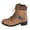 Brown, variant on Women's Low Heel Mid Calf Boots Lace Up Knit Ankle Cuff Low Heel Combat Booties Wide Width Motocycle Boots Brown 8.5