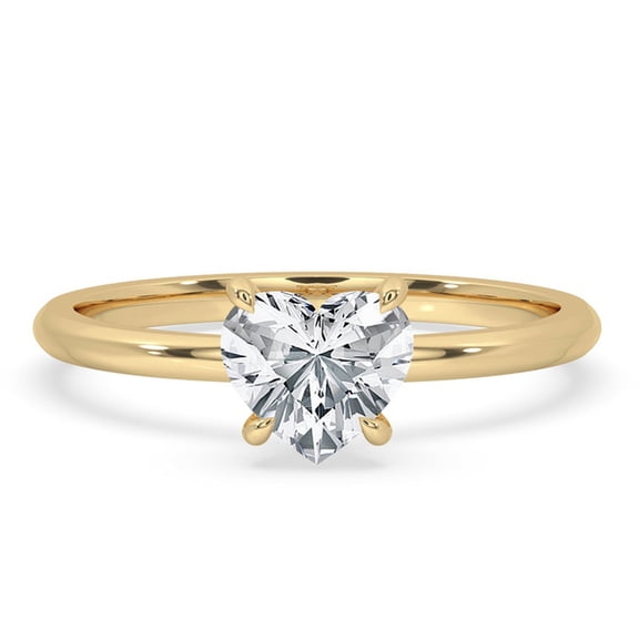 1 to 3 Carat Heart Cut F VS1 Lab Grown Diamond Hidden Halo Solitaire Ring
