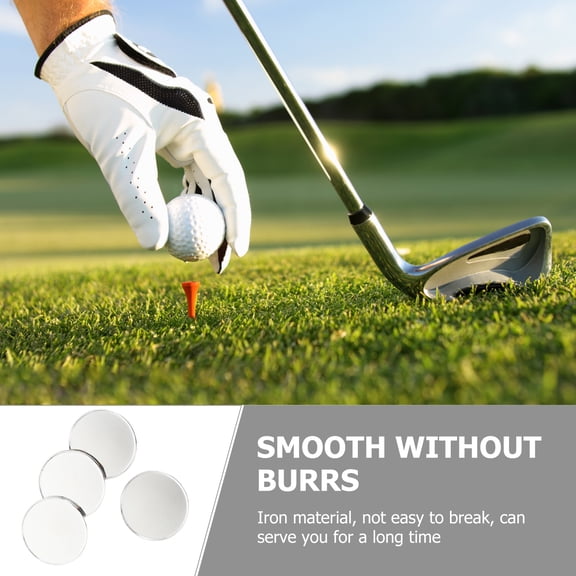 EXHUMKY 4-Pack Iron Golf Markers Set, Polished Finish, Portable and Lightweight for Outdoor Golf Accessories