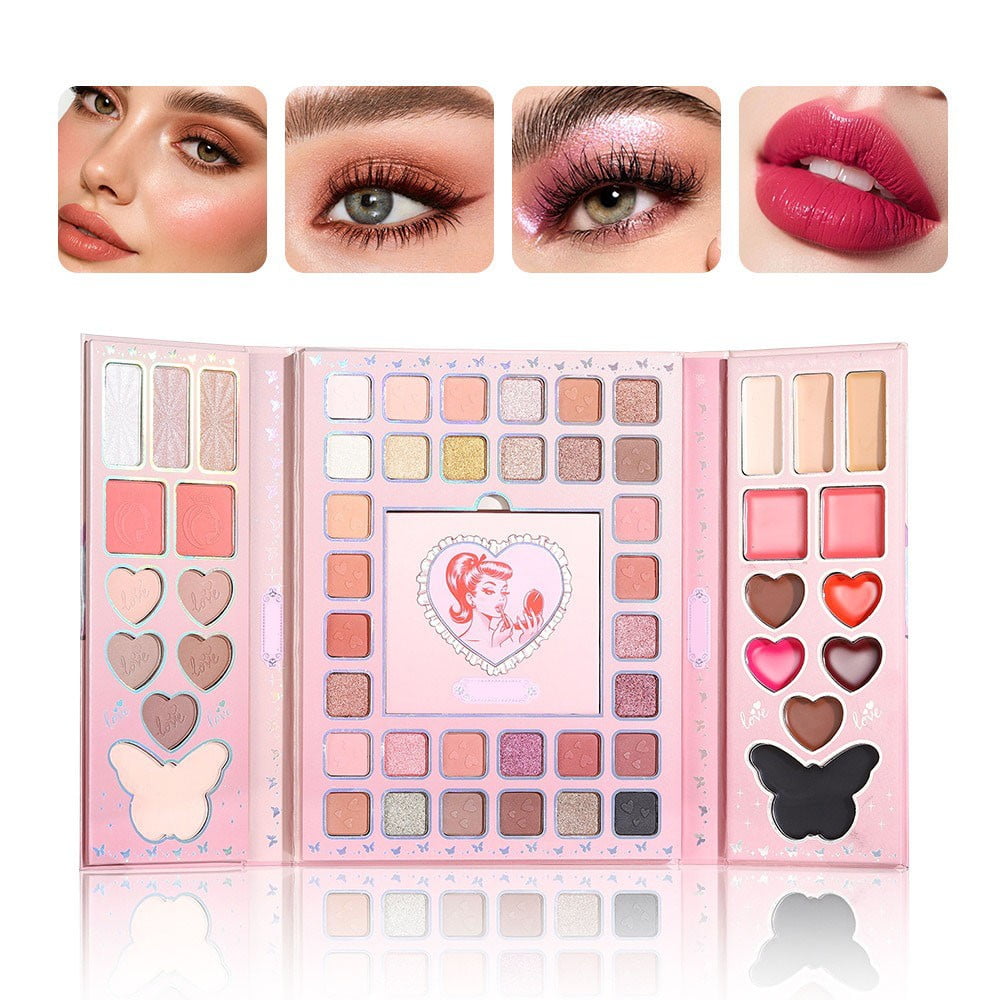 54 Color Pearlescent Matte Palette,Versatile Eye Shadow Matte Shimmer With Brush Set,Highly Pigmented Eye Shadow Set for Women,Long Lasting Waterproof Everyday Wear For Commuting,Dating