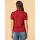 thumbnail image 5 of Blusa De Gasa Con Cuello Peter Pan Y Manga Corta Con Lunares Para Mujer rojo L, 5 of 6