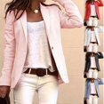 thumbnail image 3 of Chaqueta de traje con solapa para oficina de trabajo para damas Blazer de un botón, 3 of 4