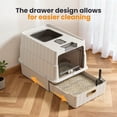 thumbnail image 2 of Enclosed Cat Litter Box, Large Litter Box Enclosure with Front Door Flap and Scoop(White), 2 of 7