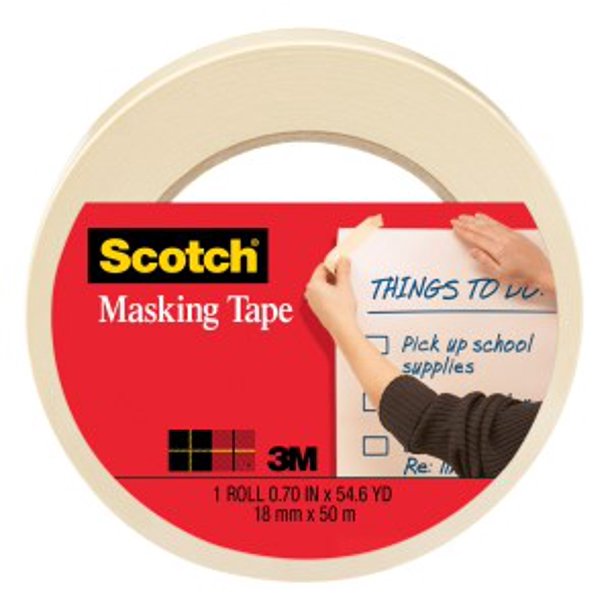 Scotch Masking Tape 3436, .70 in x 54.6 yd (18 mm x 50 m)