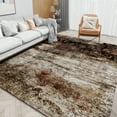 thumbnail image 4 of VUNATE 5'x7' Area Rugs for Living Room Machine Washable Rugs Abstract Vintage Distressed Indoor Rug Carpet Soft Lightweight Large Area Rug for Bedroom Dining Room Kitchen Foldable Nonslip Rug Brown, 4 of 7