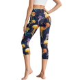 thumbnail image 2 of HELLHERO Jellyfish Printed Yoga Pants for Women High Waisted Capri Leggings Breathable Yoga Leggings with Pockets, S, 2 of 7