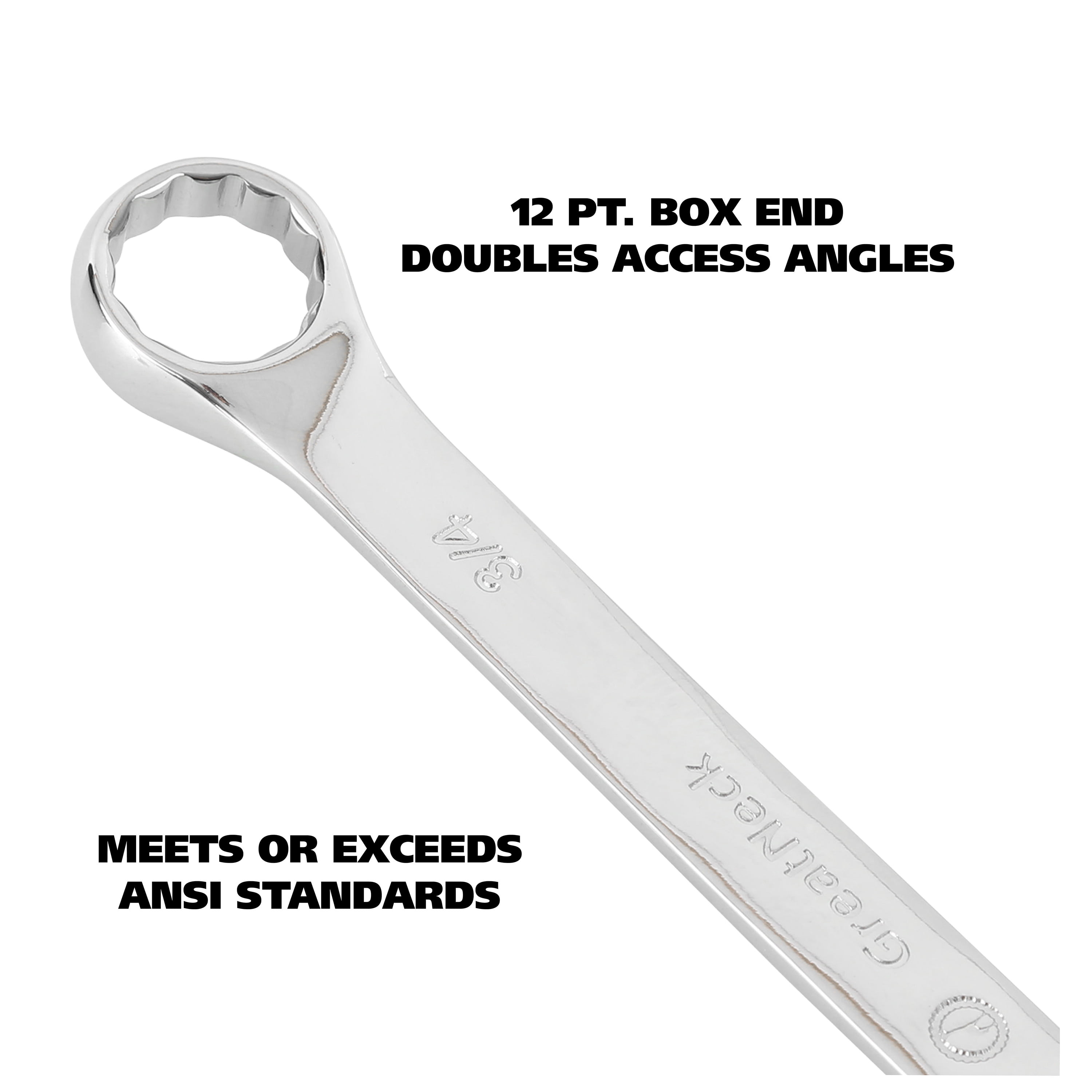 GreatNeck Combination Wrench SAE Set with Rack, Drop Forged Steel, 11 Piece