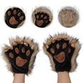 thumbnail image 2 of Apooke 1 par de guantes de pata para niñas gato accesorio Kawaii de peluche patas de lobo guantes de invierno sin dedos para cosplay, 2 of 8