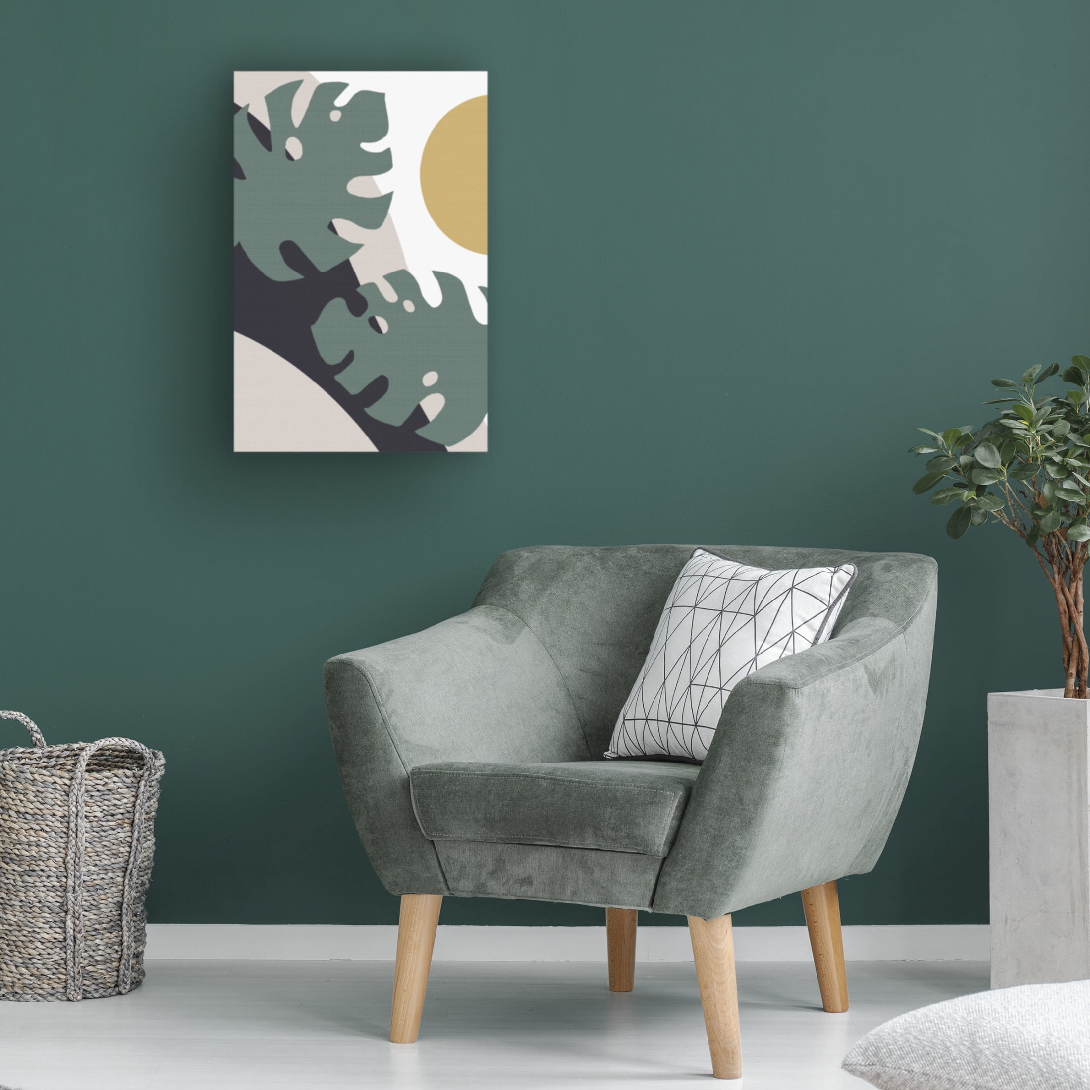 Canvas Wall Art - Pictufy Studio Ii 'Monstera Cut Out 01' Wall Art for Living Room, Bedroom, or Office Décor by Trademark Fine Art - 30 x 47 Inches