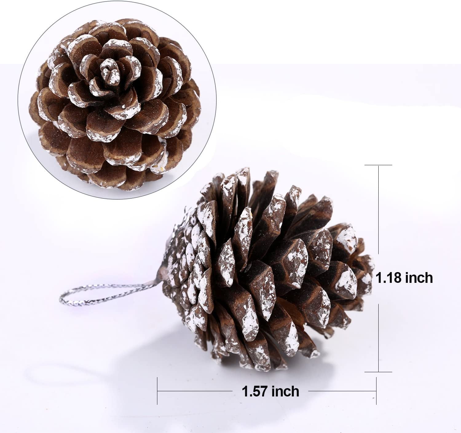 12 Pieces Christmas Tree Pine Cones Ornaments Pine Cones with Bell Pen –  Puppipop