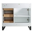 thumbnail image 3 of Fine Fixtures Opulence Collection 36 in. W x 18 in. D x 33 in. H Bathroom Vanity in White Matte with White Carrara Sintered Stone Sink - Black hardware, 3 of 6