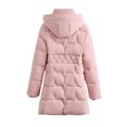 thumbnail image 2 of Long Quilted Jacket for Women,Cotton Padded Thick Overcoat Hooded with Pockets, Ladies Warm Winter Outwear Jacket Thin Jacket Lady M, 2 of 3
