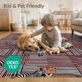 thumbnail image 4 of ODIKA Leopard Cheetah Print Stripe Patchwork Border Spotted Pink Zebra Refined for Dorm Room, Small Living Apartment, Stain Resistant Low Profile, 4 of 7