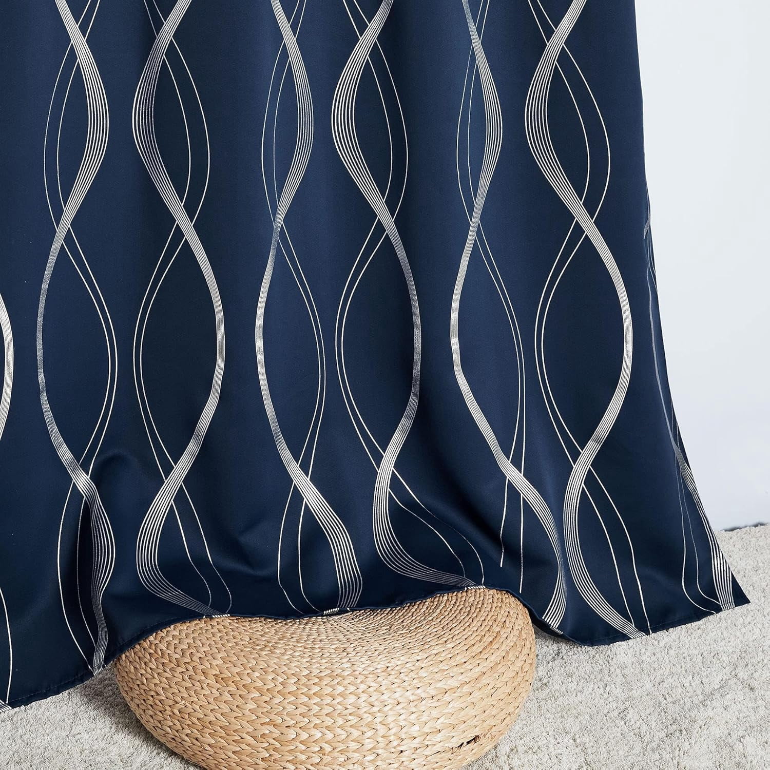 2pcs 84in (L) x 52in (W) blackout curtains, thickened and encrypted material, suitable for bedrooms, dining rooms, living rooms, blackout, winter warmth, summer blackout, new home decoration （Blue）