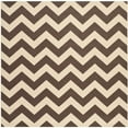 thumbnail image 1 of Safavieh Courtyard Dark Brown Indoor Outdoor Rug - Square 5'3", 1 of 5