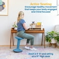 thumbnail image 3 of ECR4Kids Sitwell Wobble Stool with Cushion, Adjustable Height, Active Seating, Powder Blue, 3 of 9