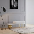 thumbnail image 4 of Homary Entryway Bench White & Gold Wooden Entryway Bench Boucle Upholstered with Abstract Metal Legs, 4 of 15
