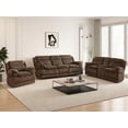 thumbnail image 3 of Roundhill Furniture Ardello 3-Piece Reclining Sofa Set, Corduroy Upholstery, with Built-In Power Center, and Storage Console, Chocolate, 3 of 21