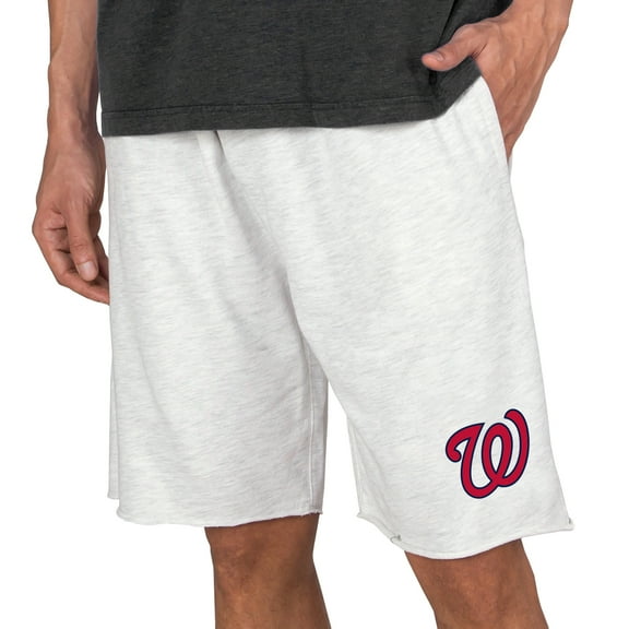 Men's Concepts Sport Oatmeal Washington Nationals Mainstream Terry Tri-Blend Shorts