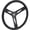Black, variant on Speedway Motors Performance 15 Inch Black 3-Spoke Steel Steering Wheel, 2.75" Dish, Cushioned Grip, 3-Bolt Fit, Powder-Coated in 4 Colors, No Horn Button Included, Sold Individually