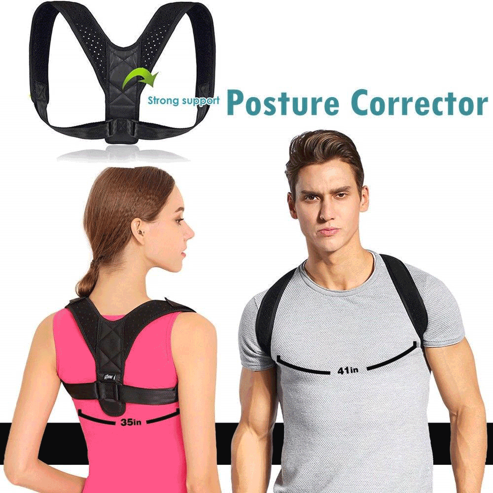 Posture Corrector Shoulder Brace Large Adjustable Size Upper Back Support  for Men &amp; Women &amp; Kids - Walmart.com - Walmart.com