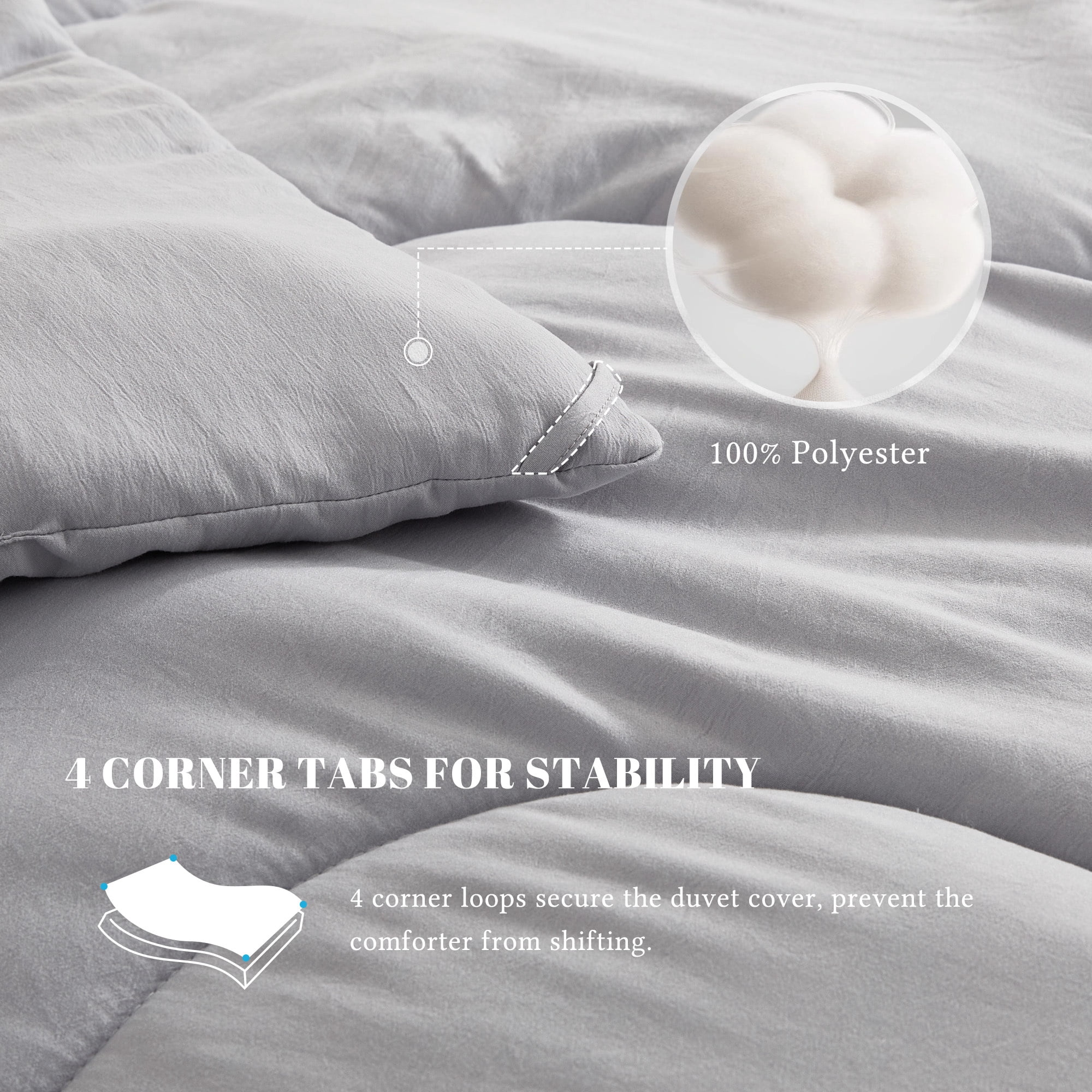 Queen Size Comforters Duvet Insert, Soft Down Alternative with Corner Tabs, Quilted Comforters for All Seasons, Machine Washable, Queen 88 x 88 inches