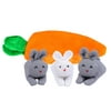 Three Bunnies in A Carrot Purse Easter Gift Fun Ornament Rabbit Doll